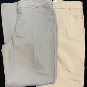 Kim Rogers Beige and Gray Pants Set